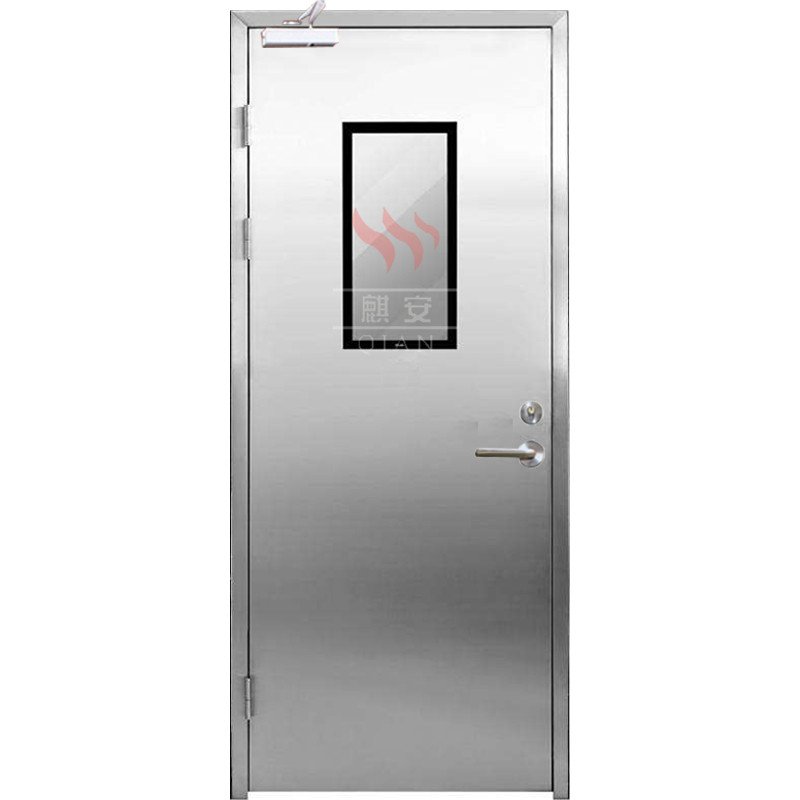 90 Minutes Commercial Fire Rated Stainless Steel double Door with fire glass
