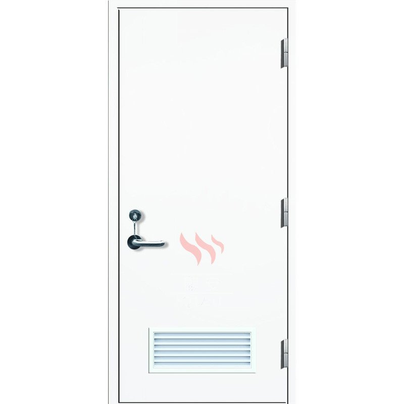 Wood grain residential steel fire rated doors with kick plate