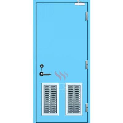 120 minutes Blue color fire rated steel doors with louver