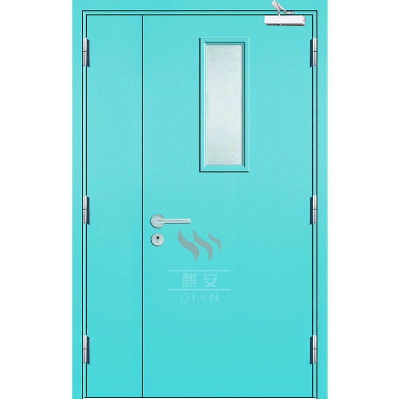 Emergency fire rated steel doors entrance exit steel fire rated door with fireproof glass