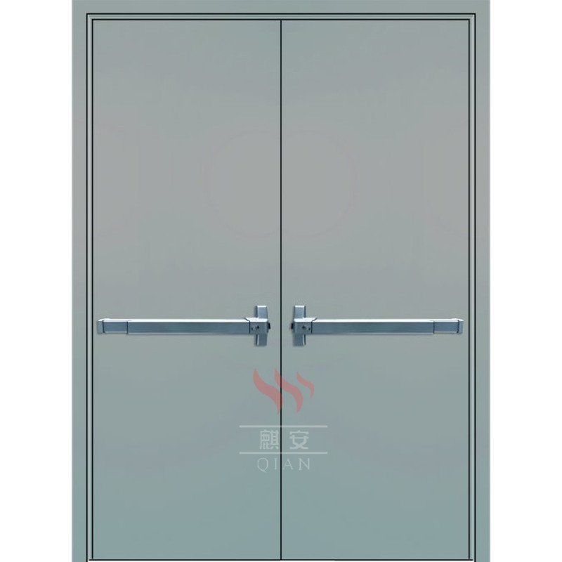 Fire Rated Steel Door With Glass Insert Double Fire Proof Doors