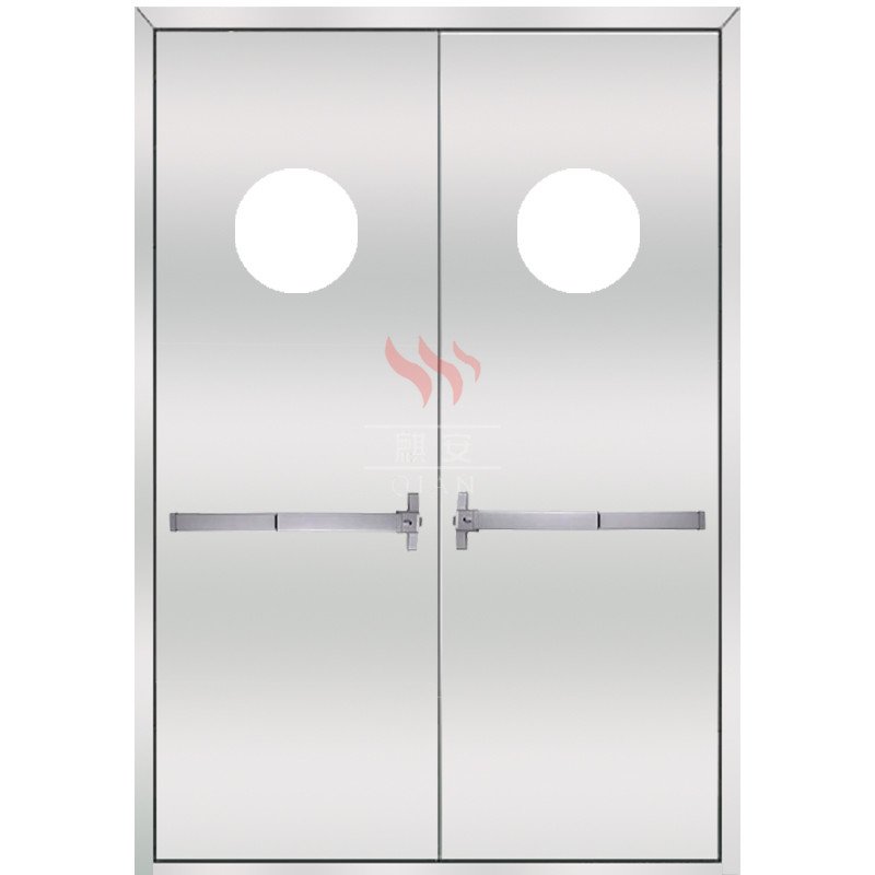 180 minutes/ 3 hour Stainless Steel Fire rated double Doors with push bar