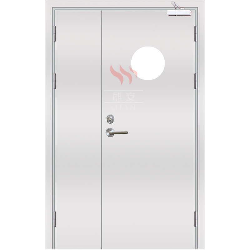 Qian-Find 60 Minutes Stainless Steel Metal Fire Rated Doorsmother-son Door With-3