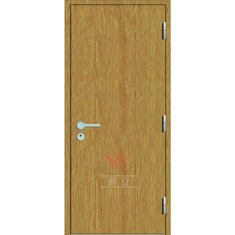 90 minutes teak wood brown color flat design wooden fire door for office