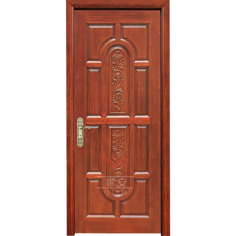 8 panel interior plain solid wood door interior hardwood wooden door