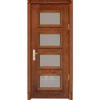 Solid wood 4 panel interior doors with frosted glass inserts
