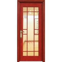 Solid wood interior doors with frosted glass vision