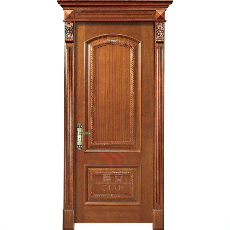 Custom walnut veneer hardwood front solid wooden door for sale
