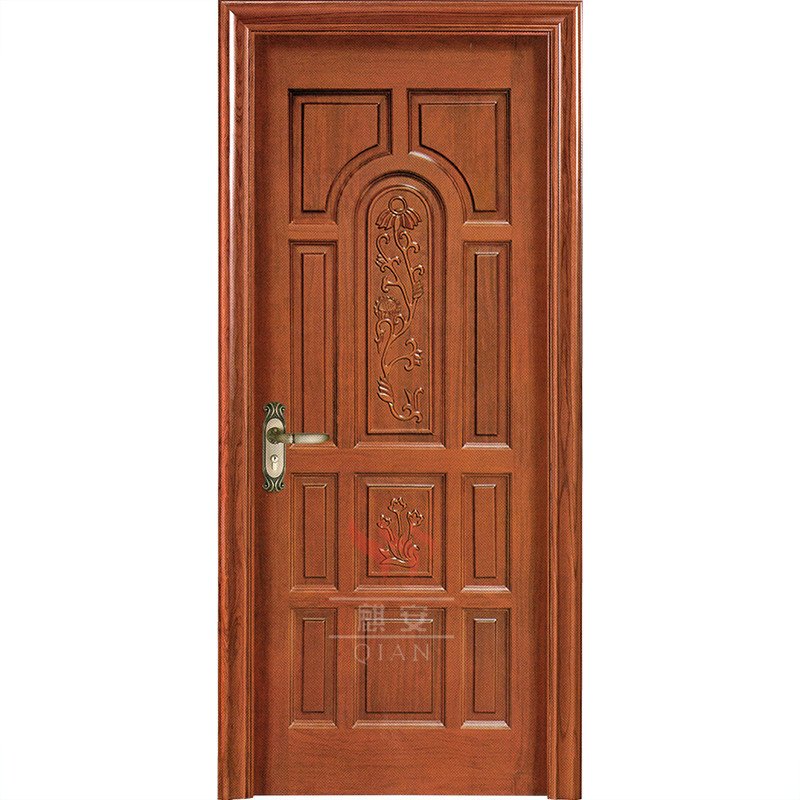 New pu painting solid timber wood front door for home