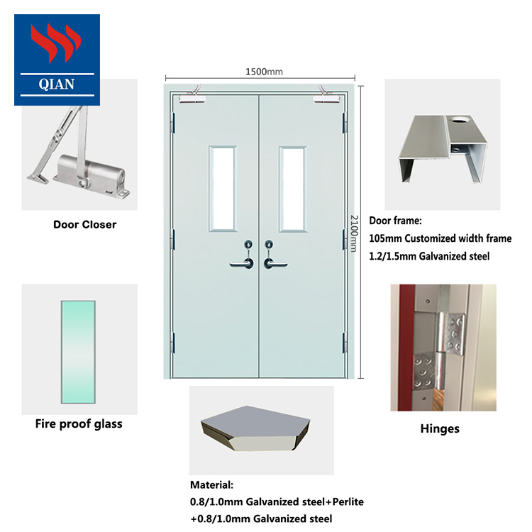 Mother Son Door Fire Rated Stainless Steel Cabinet Swing Entry