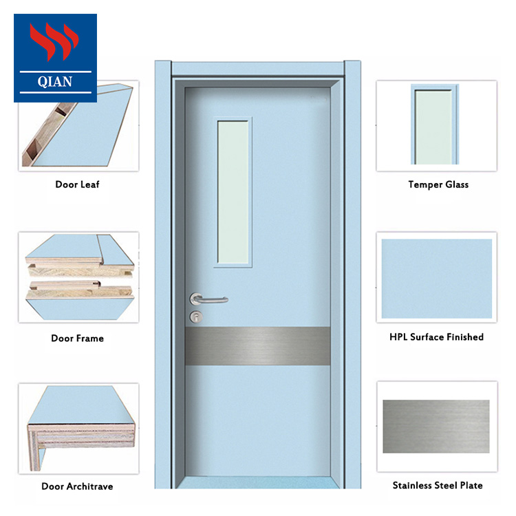 Qian-Find Prevent Deformation Panel Engineering Hpl Interior Fireproofing Door-2