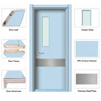 Prevent deformation laminated hospital HPL interior MDF wood project  doors