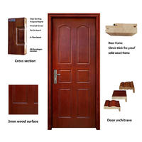 90 minutes white veneer finished EU standards fireproof wooden door for residential