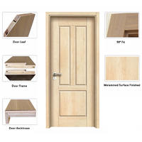 Modern design melamine veneer finished skin moulded doors for interior apartment