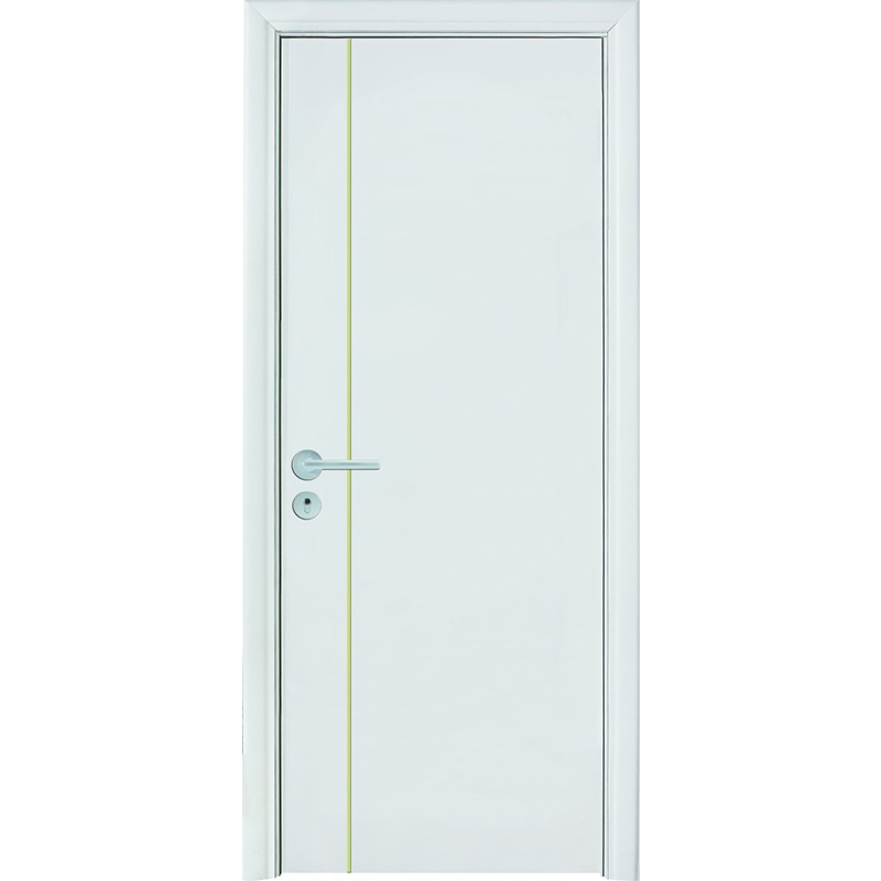 Qian-Find Modern Interior Doors Durable White Plain Solid Wood Single Door-2