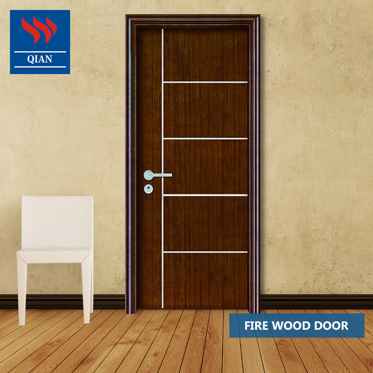 Qian-Best 60 Minutes Fire Resistant Wood Door With Aluminum Strip Manufacture-2